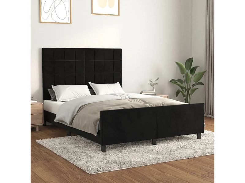 Bedframe zonder matras zwart 140x190 cm fluweel