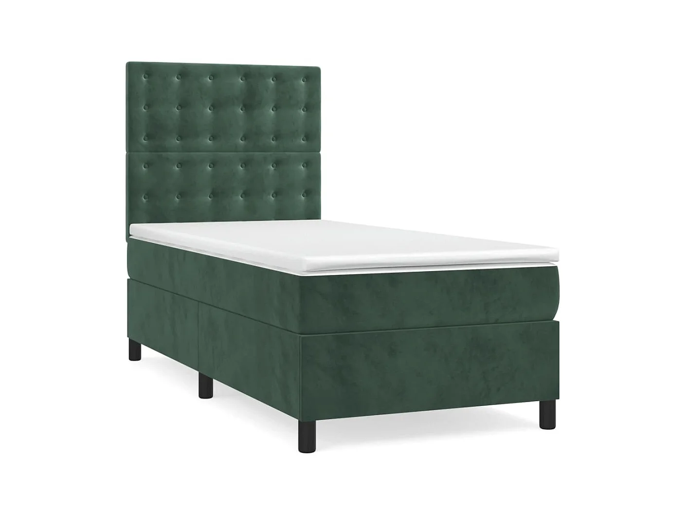 Rete a doghe e materasso Verde scuro 80x200 cm Velluto