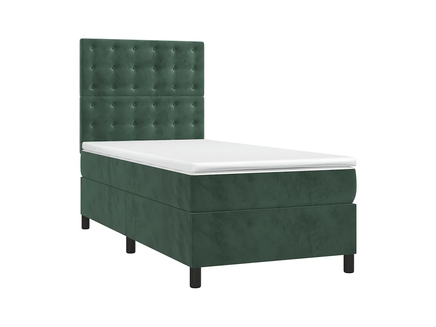 Rete a doghe e materasso Verde scuro 80x200 cm Velluto