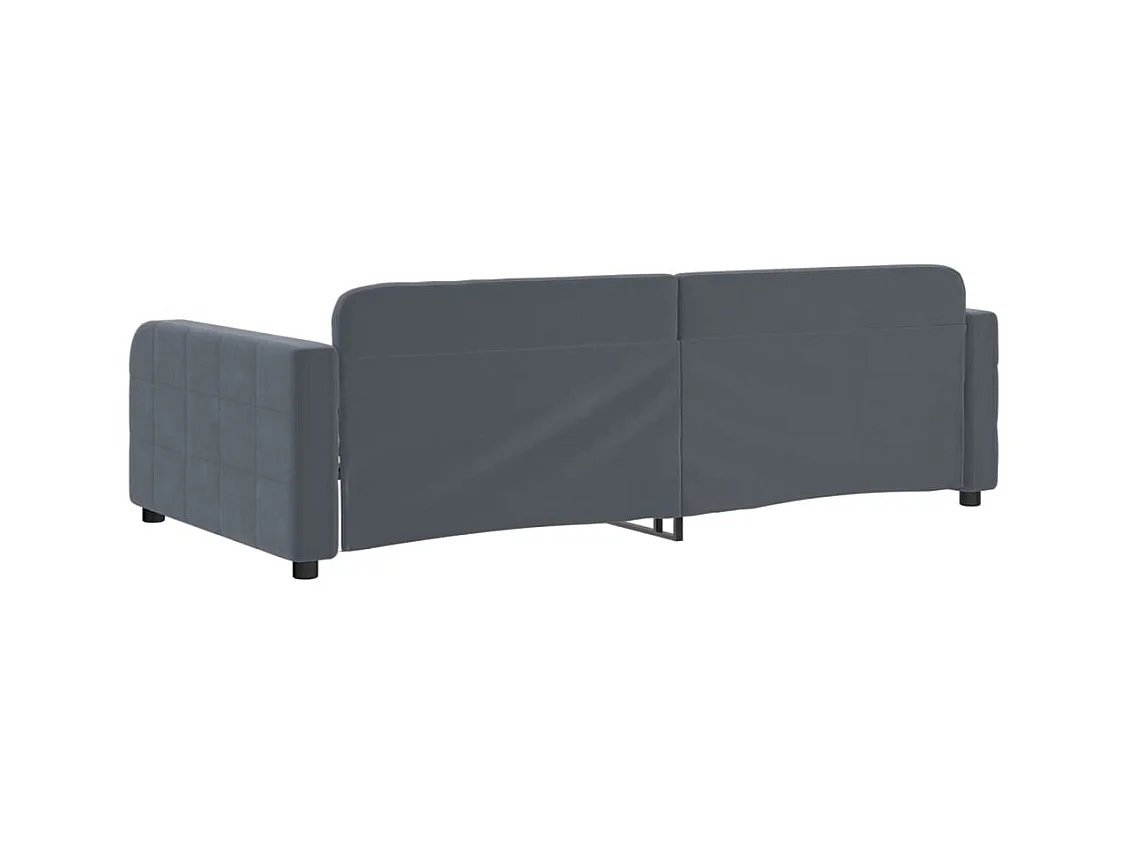 Lit de repos sans matelas gris foncé 90x200 cm velours
