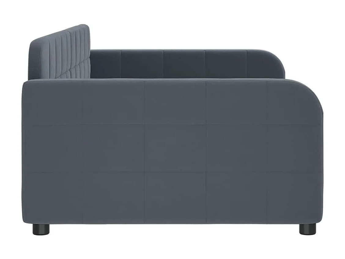 Divano letto senza materasso grigio scuro 90x200 cm velluto