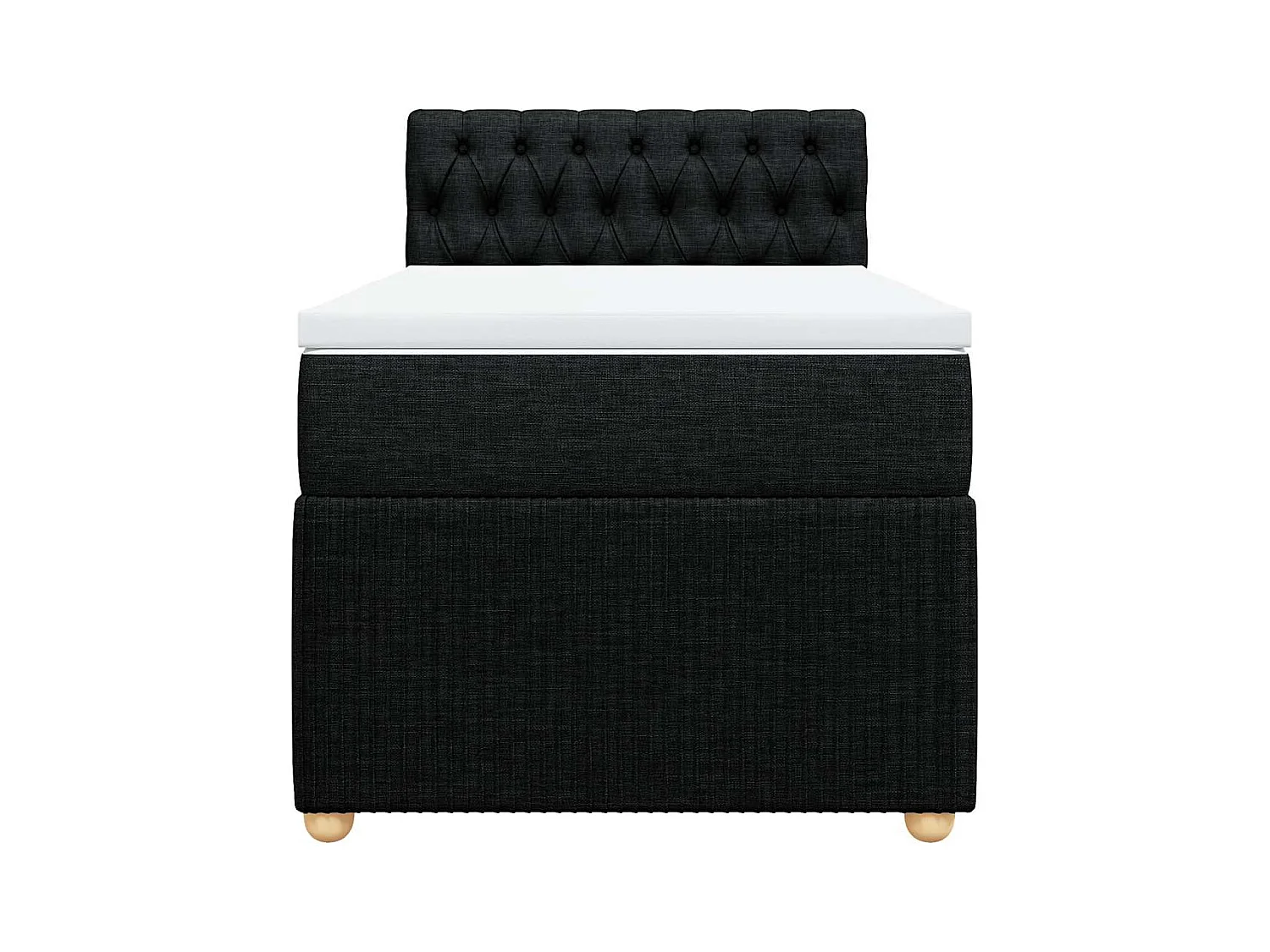 Sommier à lattes de lit avec matelas Noir 90x190 cm Tissu