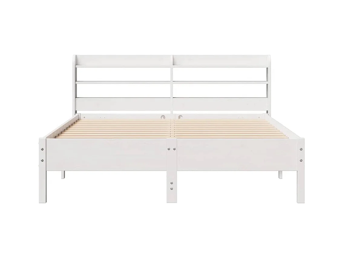 Bedframe zonder matras wit 140x200 cm massief grenenhout