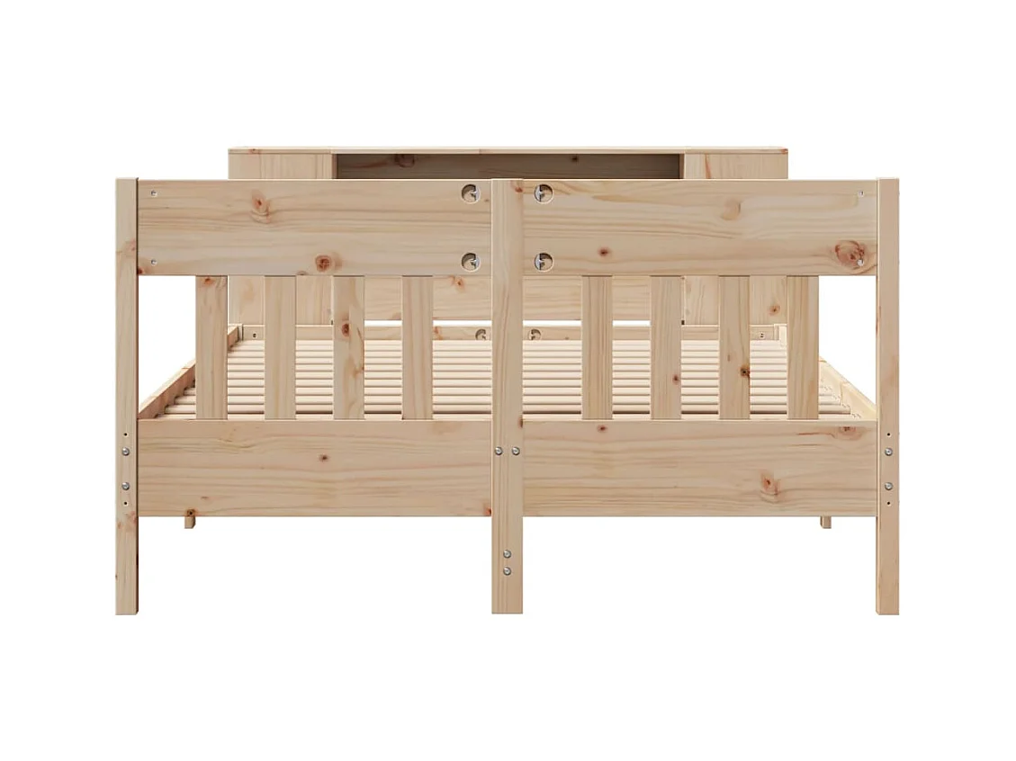 Lit bibliothèque sans matelas 120x200 cm bois de pin massif