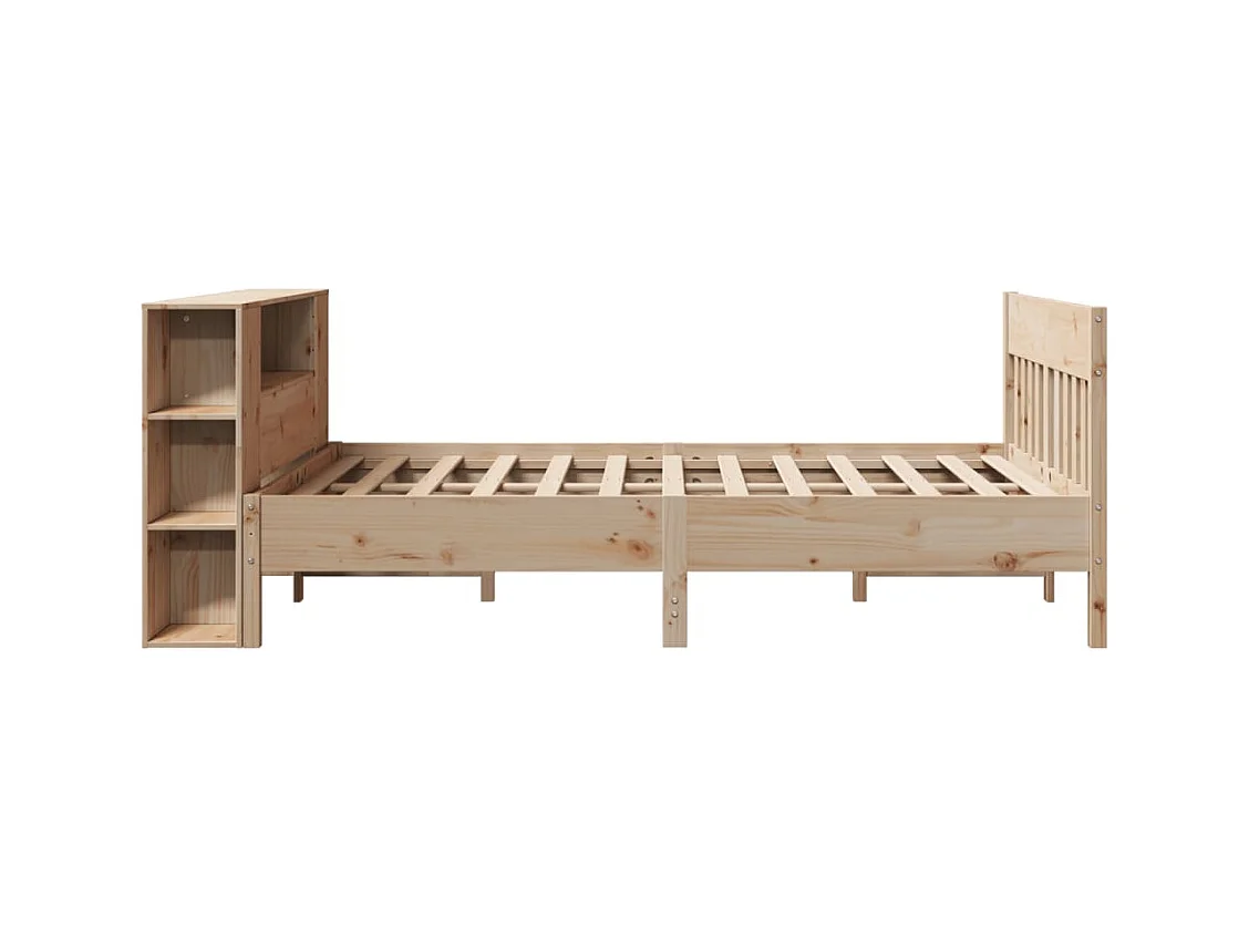 Lit bibliothèque sans matelas 120x200 cm bois de pin massif