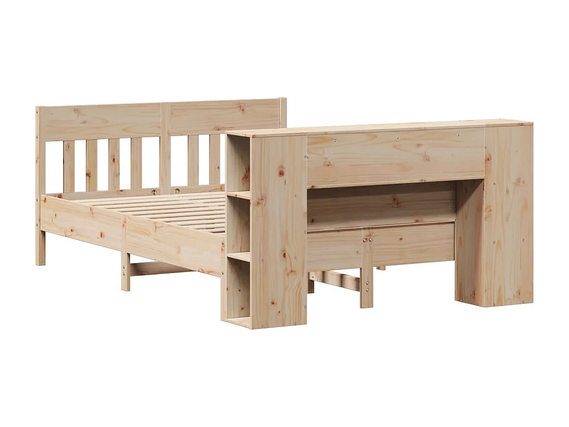 Cama biblioteca sin colchón 120x200 cm madera maciza de pino