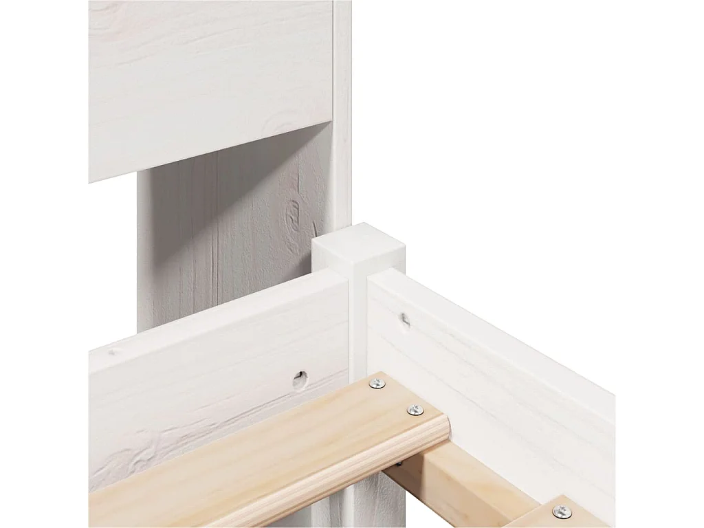 Wit boekenkastbed zonder matras 75x190cm massief grenenhout