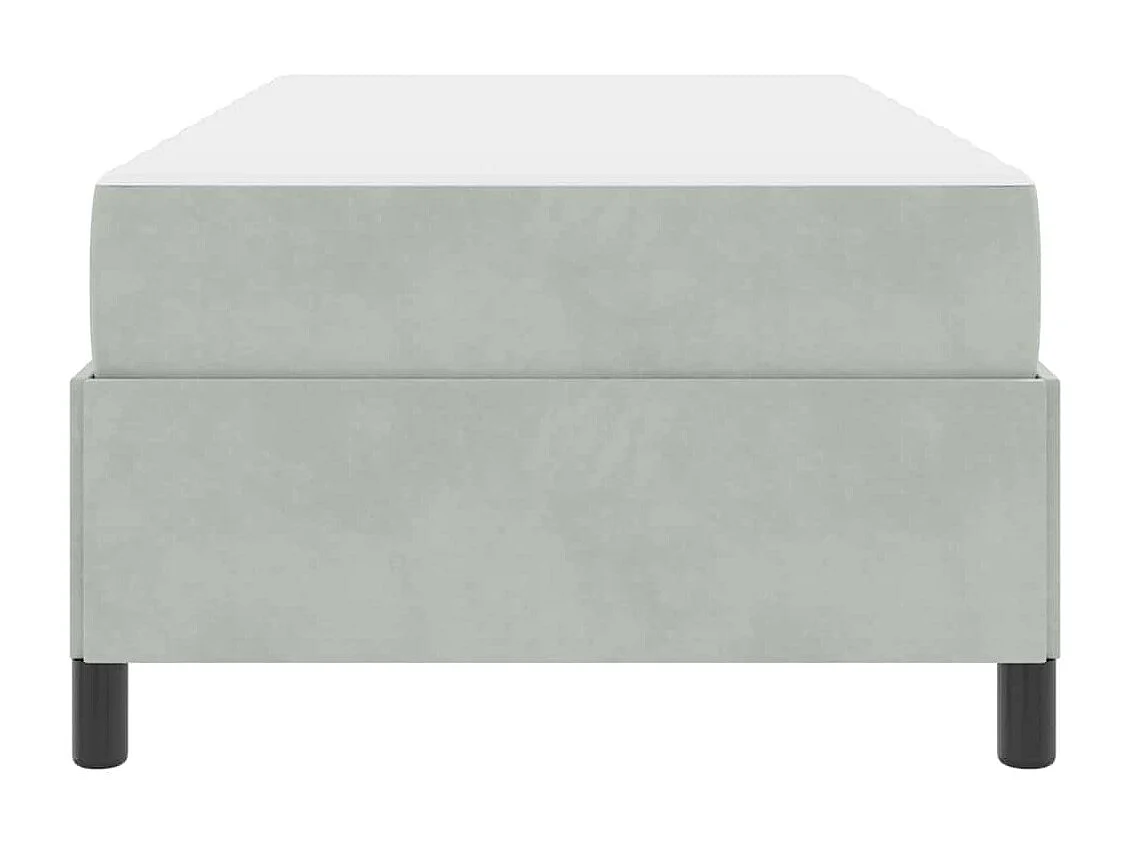 Cadre de lit Gris clair, gris et blanc 90 x 190 cm Velours