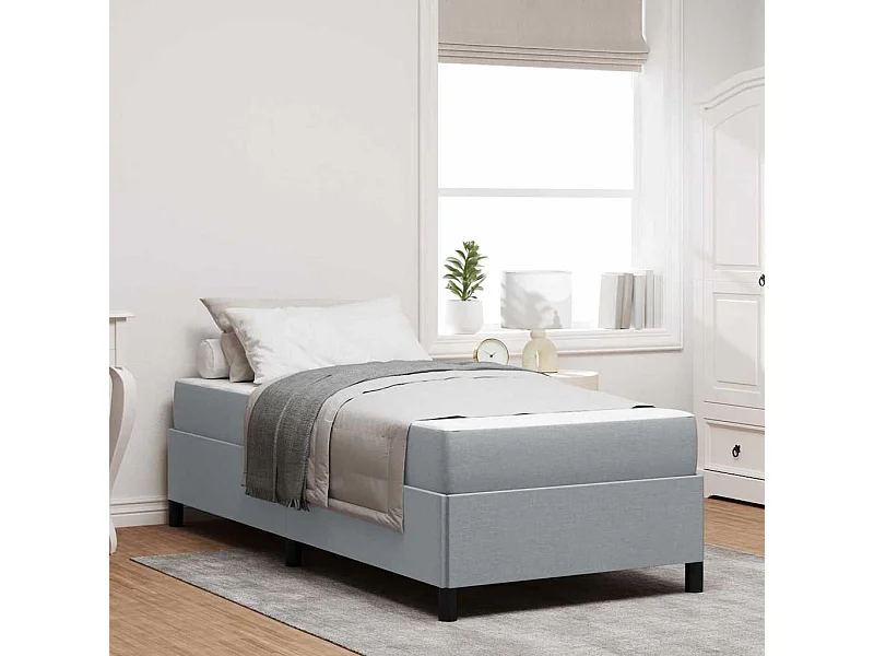 Letto boxspring grigio chiaro e nero 100 x 200 cm