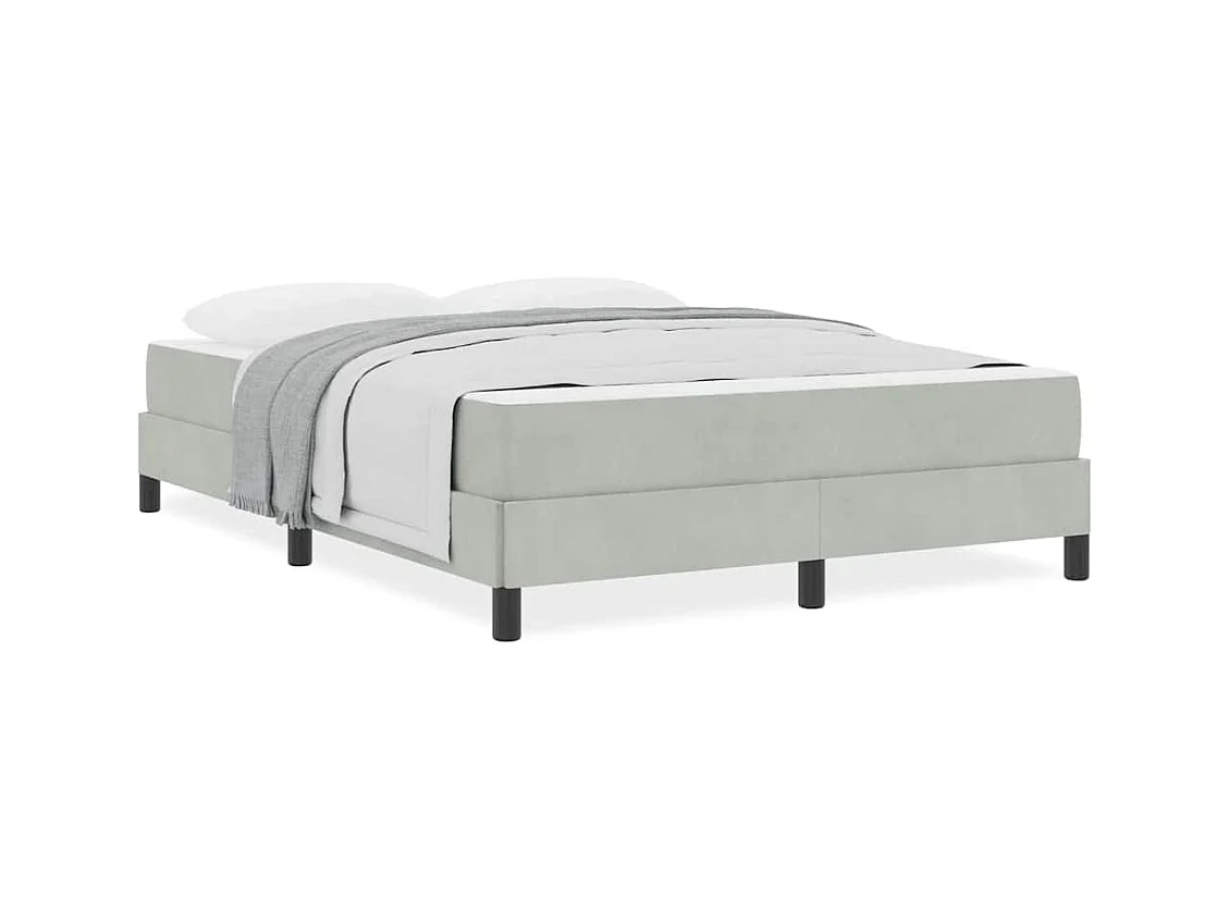 Letto a molle con materasso Grigio chiaro 160 x 200 cm Velvet