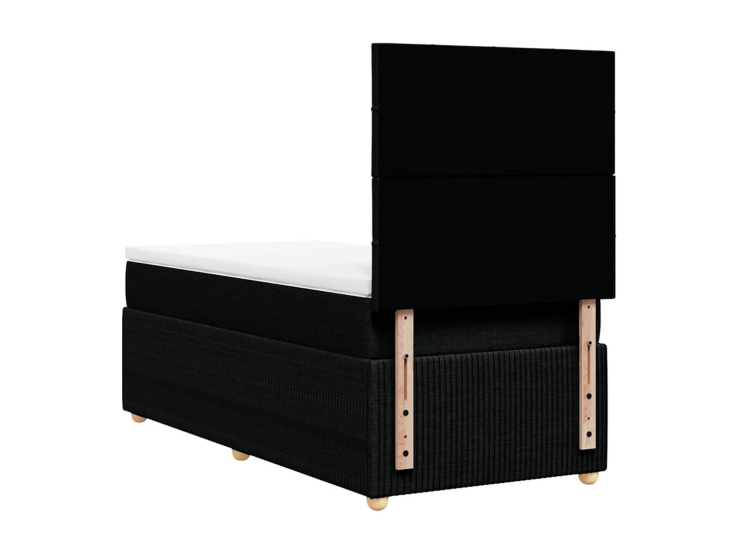 Lattenbodem en matras Zwart 80x200 cm Stof