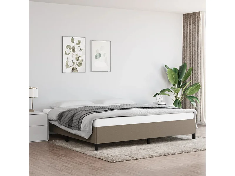 Cadre de lit sans matelas taupe 200x200 cm tissu