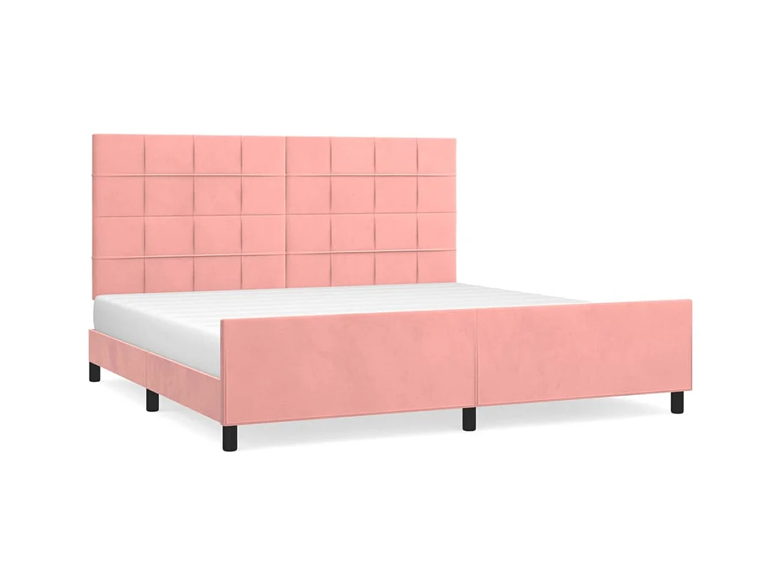 Bedframe zonder matras roze 200x200 cm fluweel