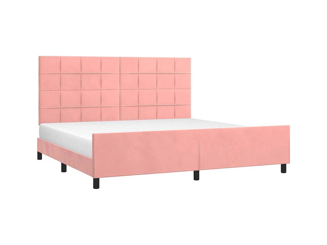 Bedframe zonder matras roze 200x200 cm fluweel
