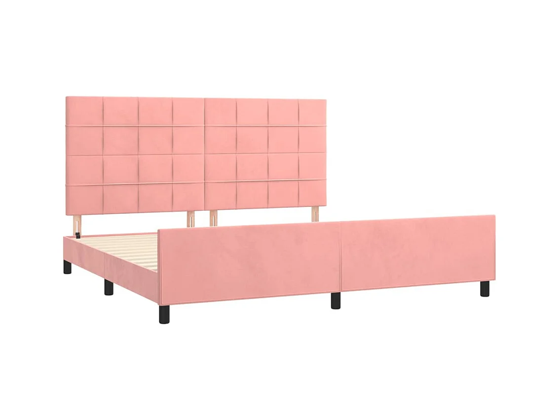 Bedframe zonder matras roze 200x200 cm fluweel