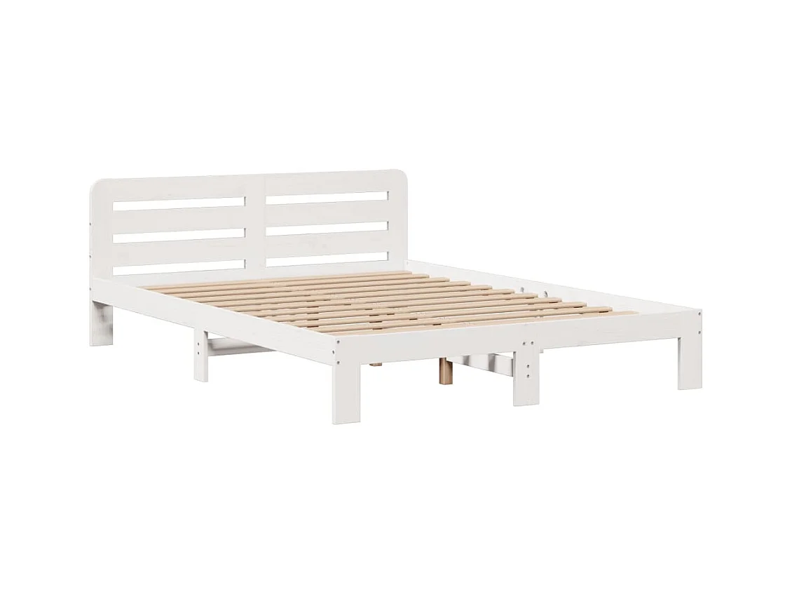 Wit boekenkastbed zonder matras 140x200 cm massief grenenhout