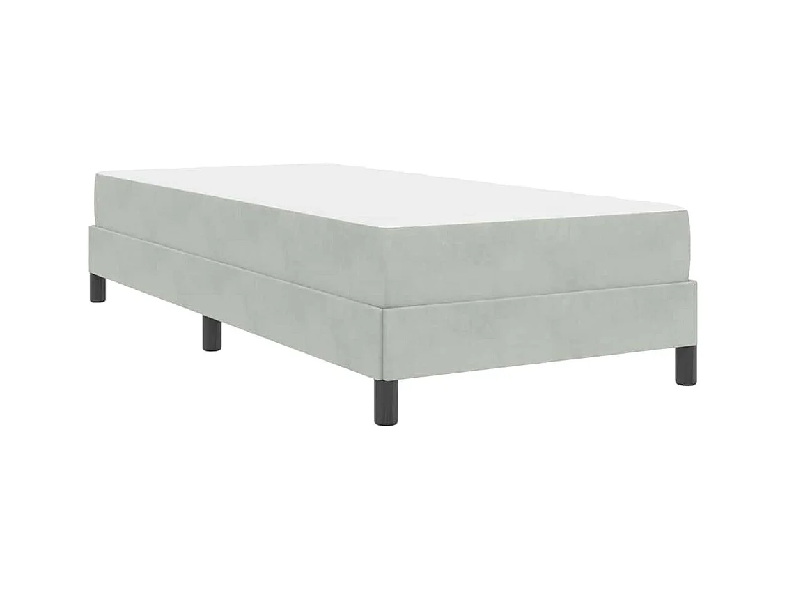 Letto a molle con materasso Grigio chiaro 90 x 190 cm Velluto