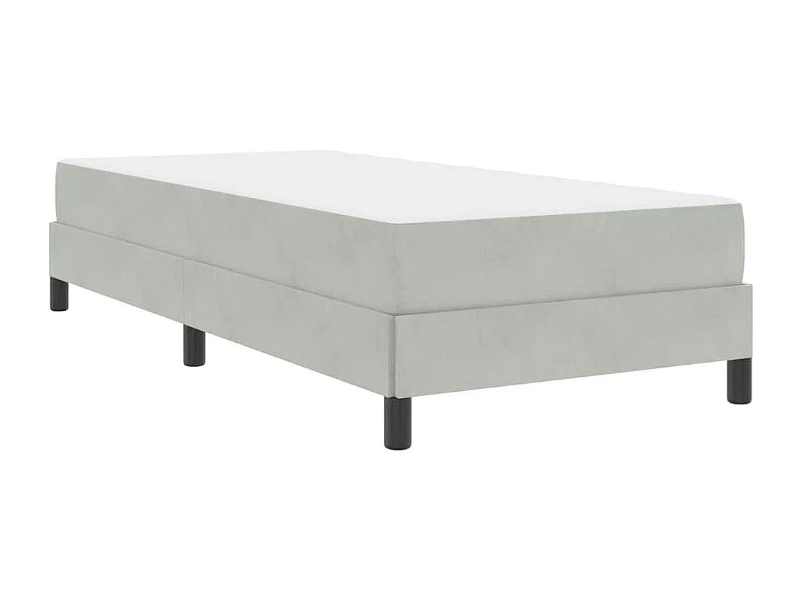 Letto a molle con materasso Grigio chiaro 90 x 190 cm Velluto