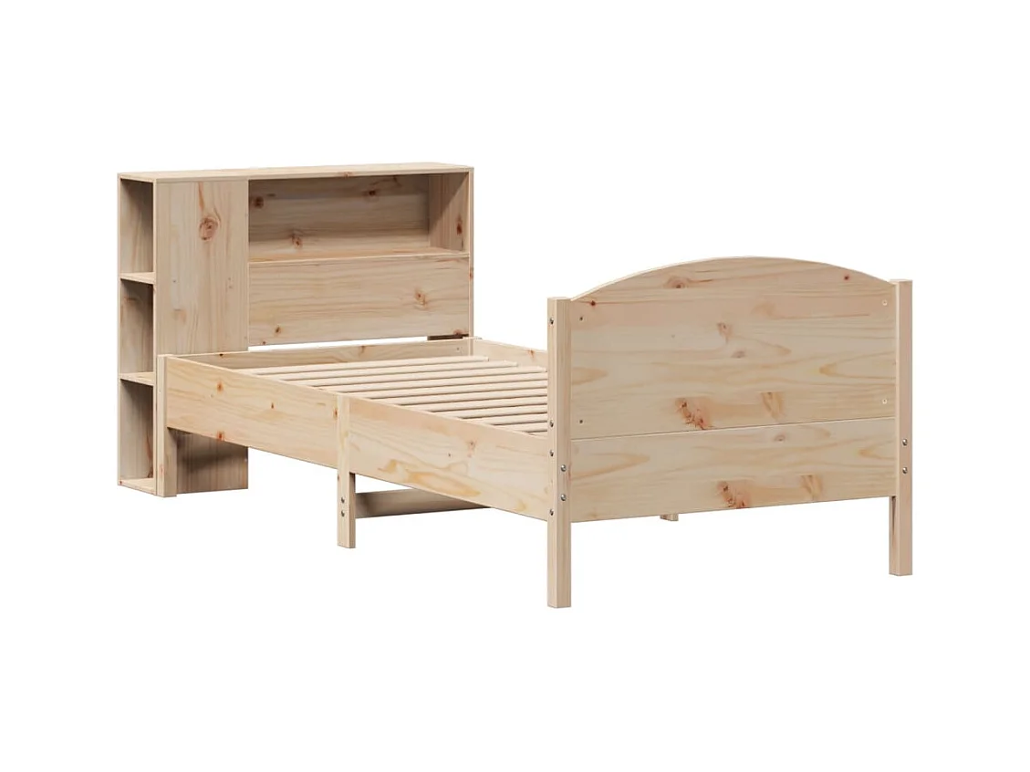 Bibliotheekbed zonder matras 75x190 cm massief grenenhout