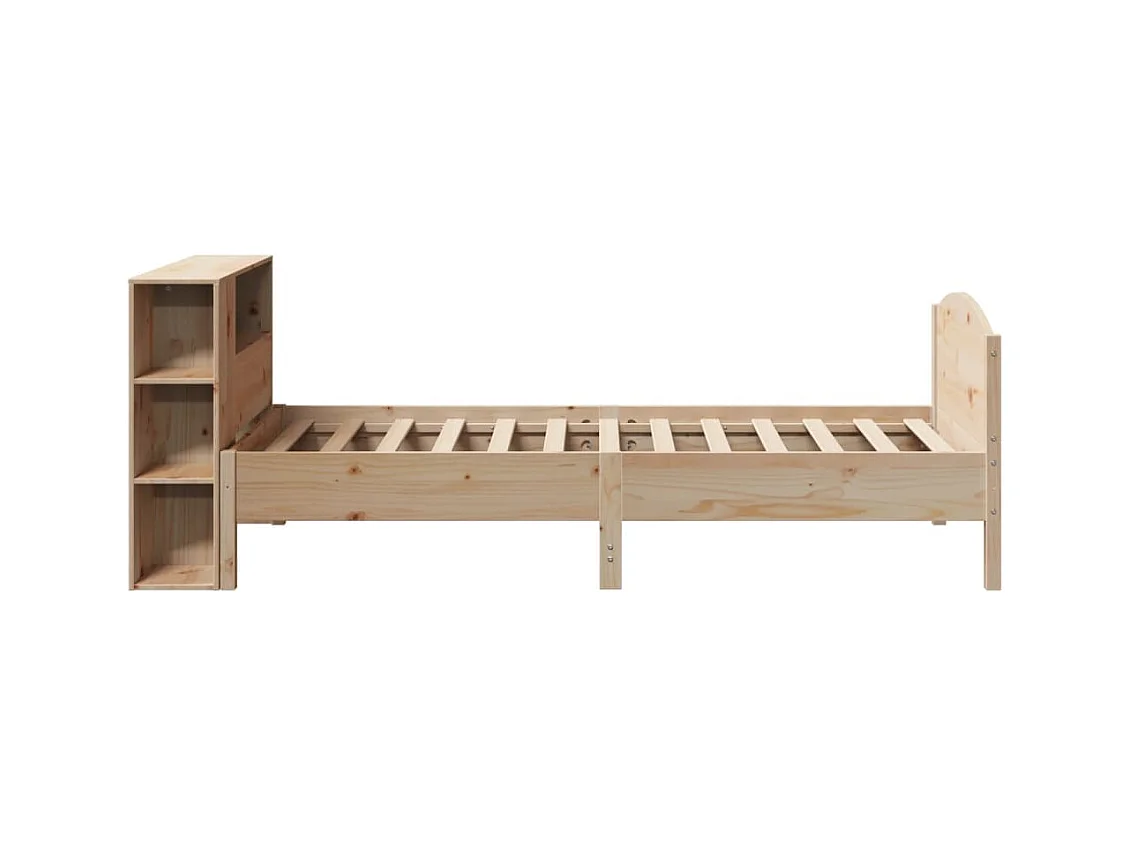 Bibliotheekbed zonder matras 75x190 cm massief grenenhout