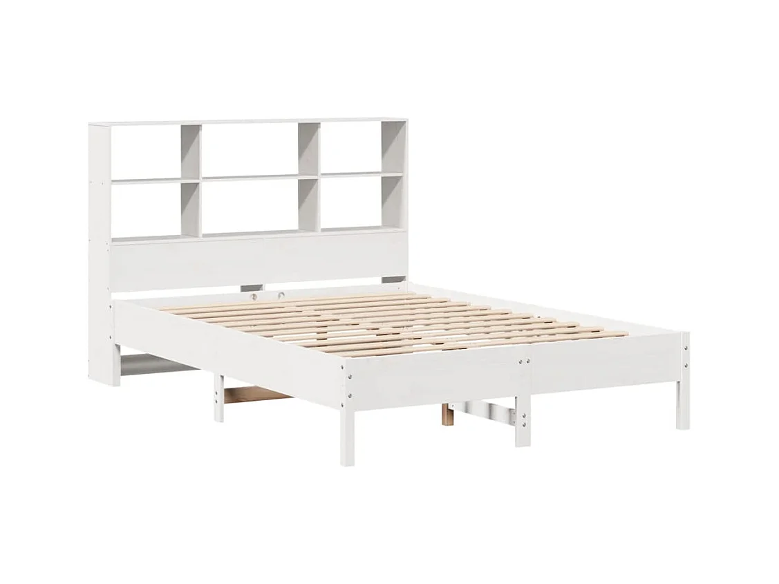 Wit boekenkastbed zonder matras 160x200 cm massief grenenhout