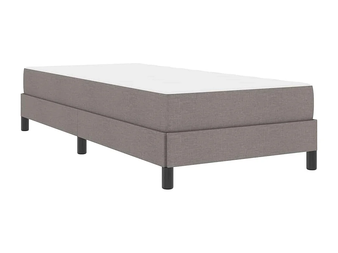 Lit à ressorts avec matelas Taupe 100 x 200 cm tissu