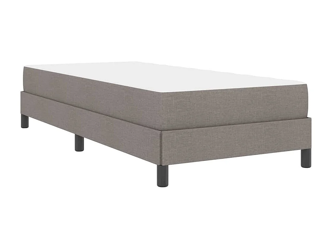 Lit à ressorts avec matelas Taupe 100 x 200 cm tissu