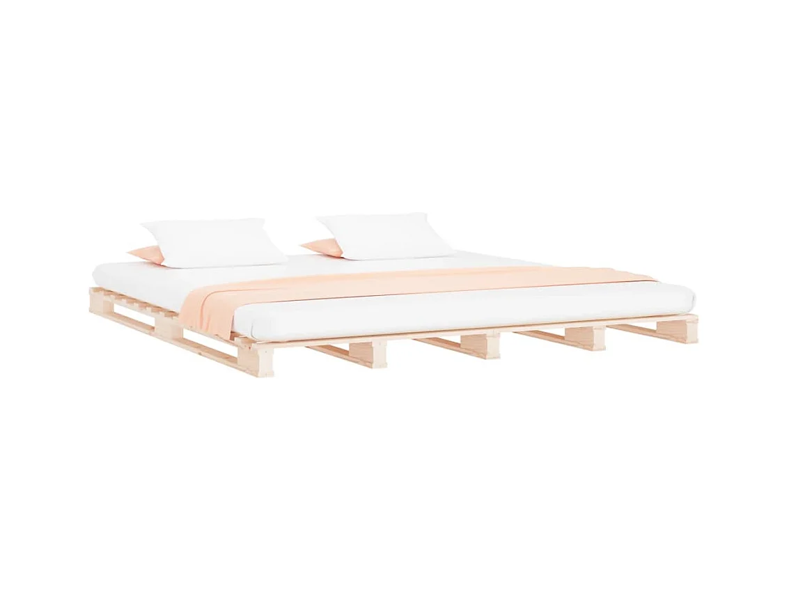 Letto pallet 120x190 cm Legno massello di pino Letto matrimoniale piccolo