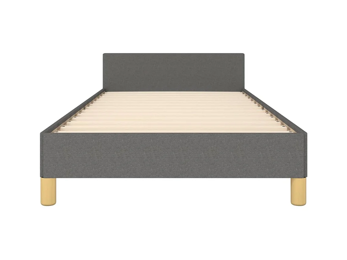 Bettgestell ohne Matratze dunkelgrau 90x200 cm Stoff