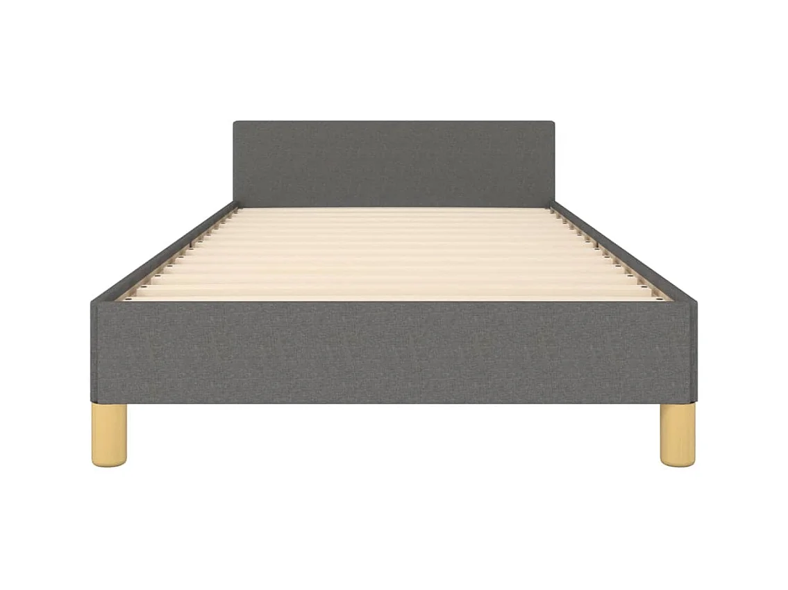 Bettgestell ohne Matratze dunkelgrau 90x200 cm Stoff