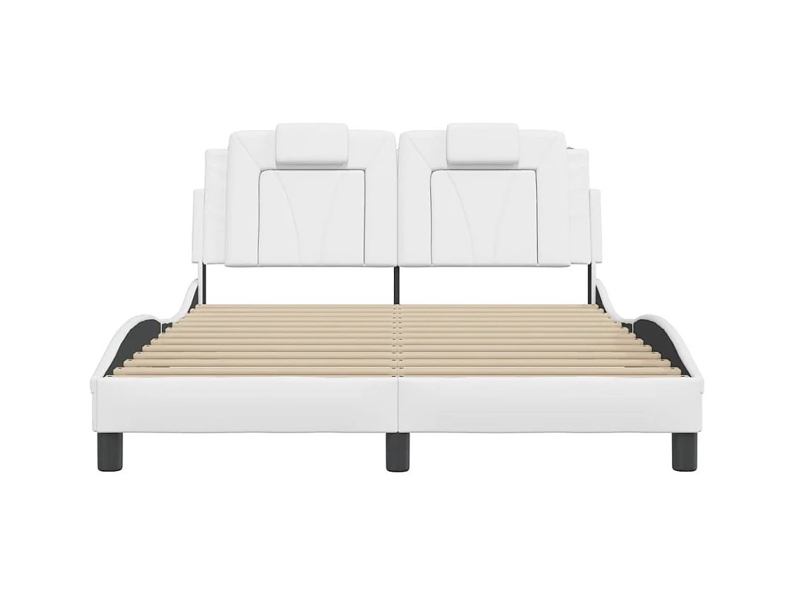 Bedframe met LED zonder matras wit 120x200 cm