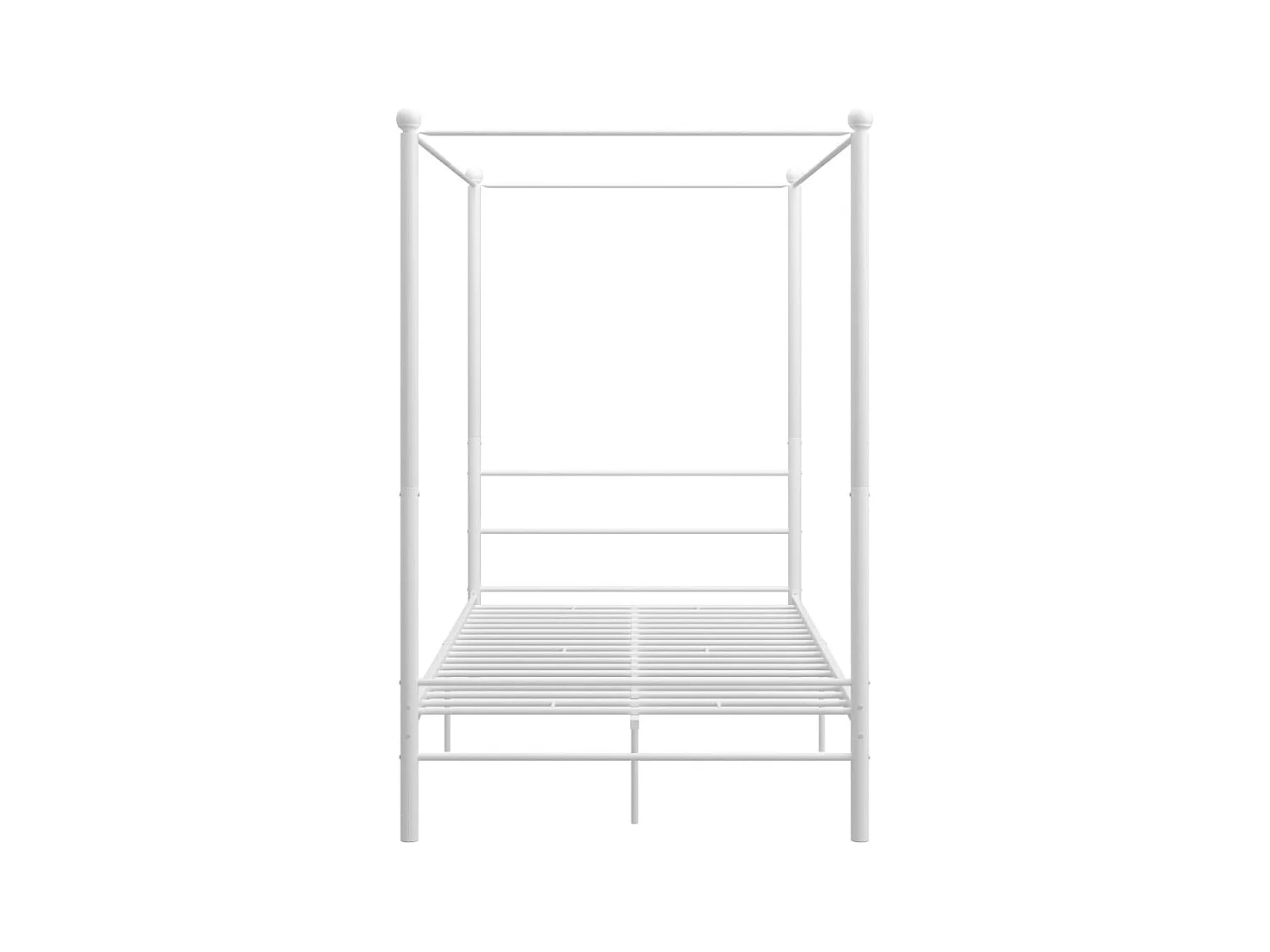 Struttura letto a baldacchino senza materasso in metallo bianco 120x200 cm