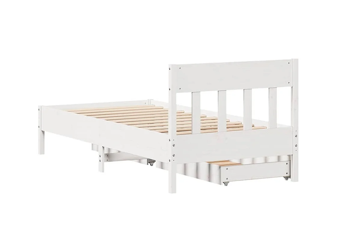 Bedframe zonder matras wit 100x200 cm massief grenenhout