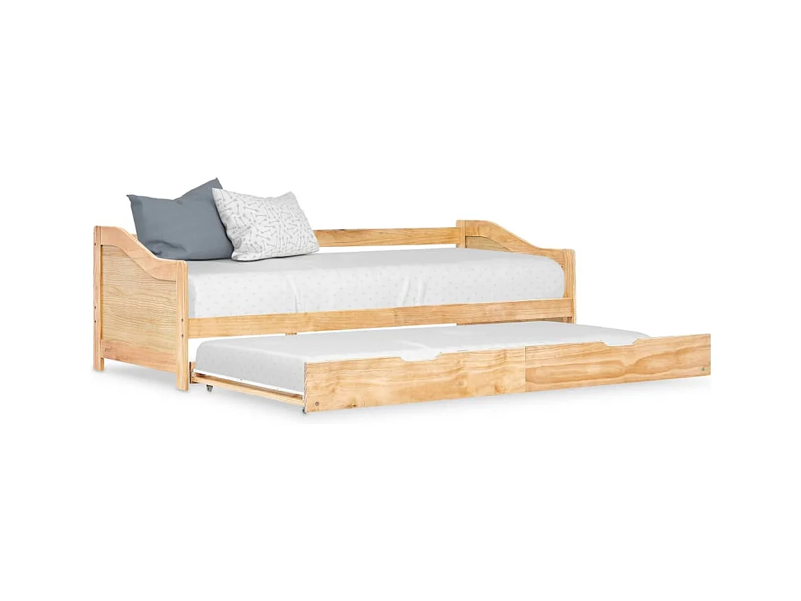 Cadre de lit extensible sans matelas bois de pin 90x200 cm