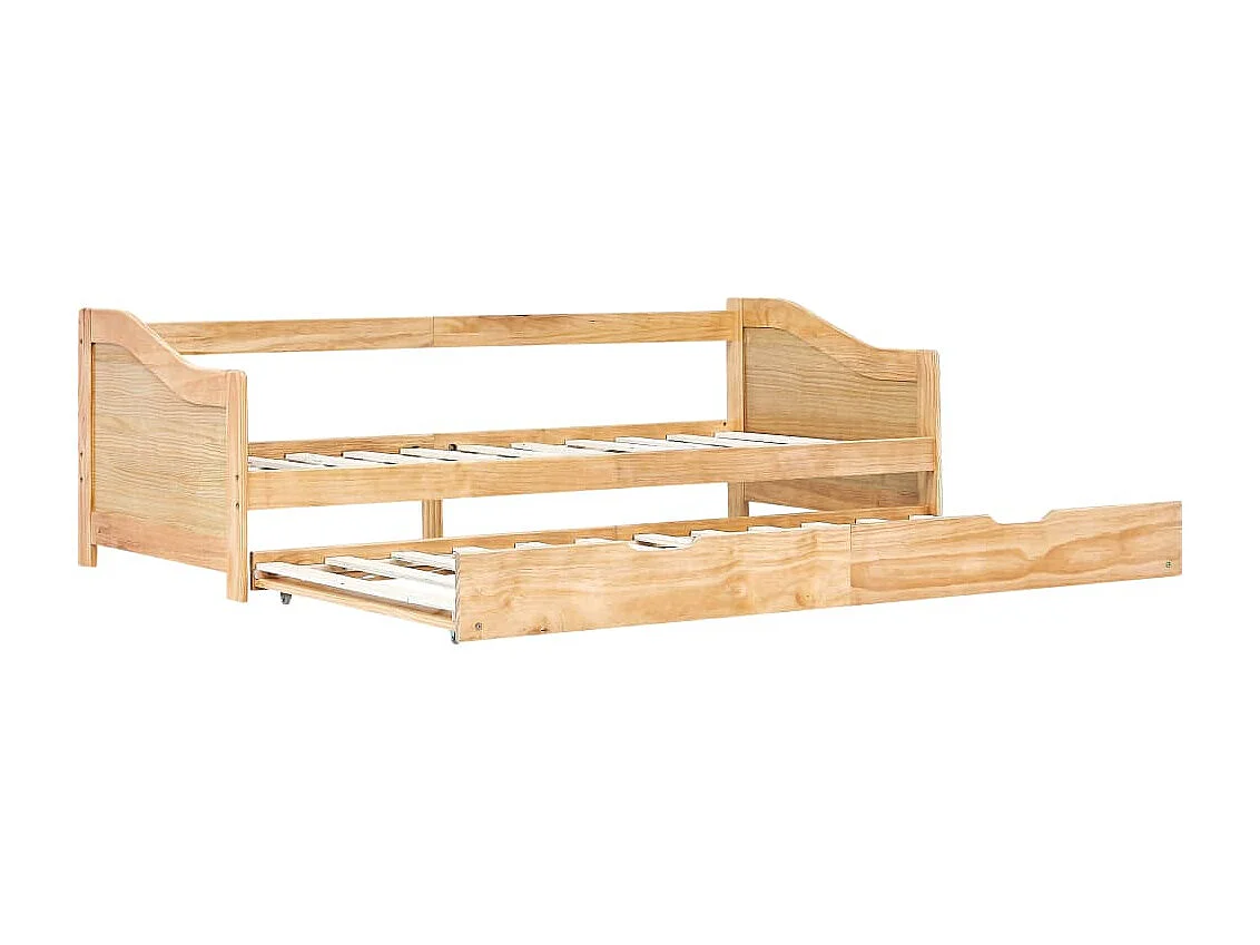 Estructura de cama extensible sin colchón madera de pino 90x200 cm