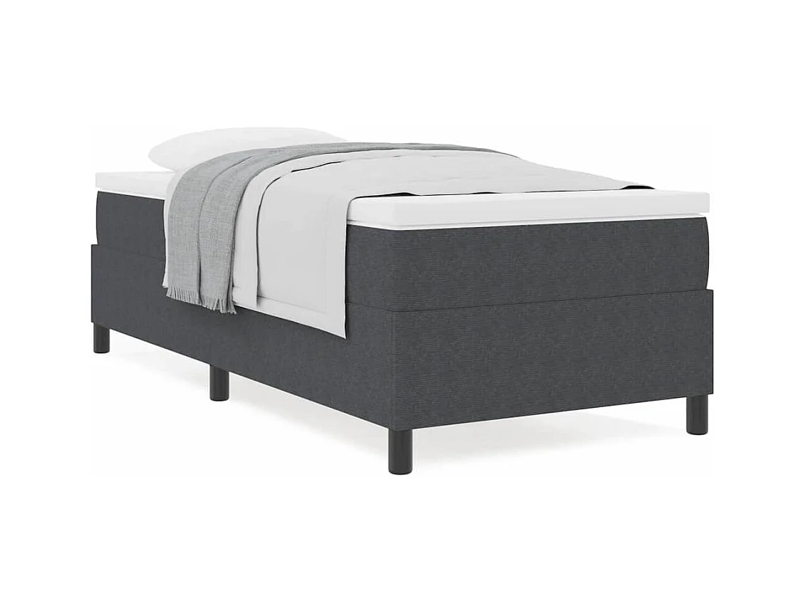 Donkergrijs en wit boxspringbed 203 x 100 x 60 cm