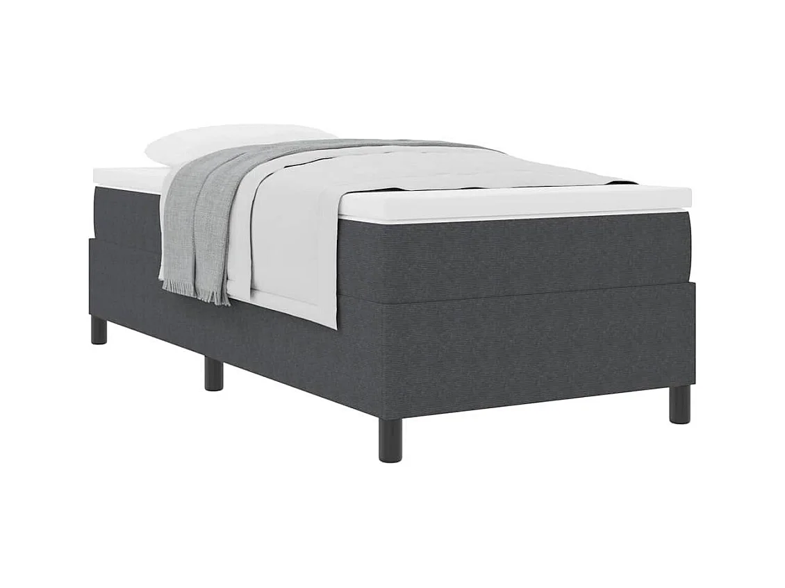 Donkergrijs en wit boxspringbed 203 x 100 x 60 cm