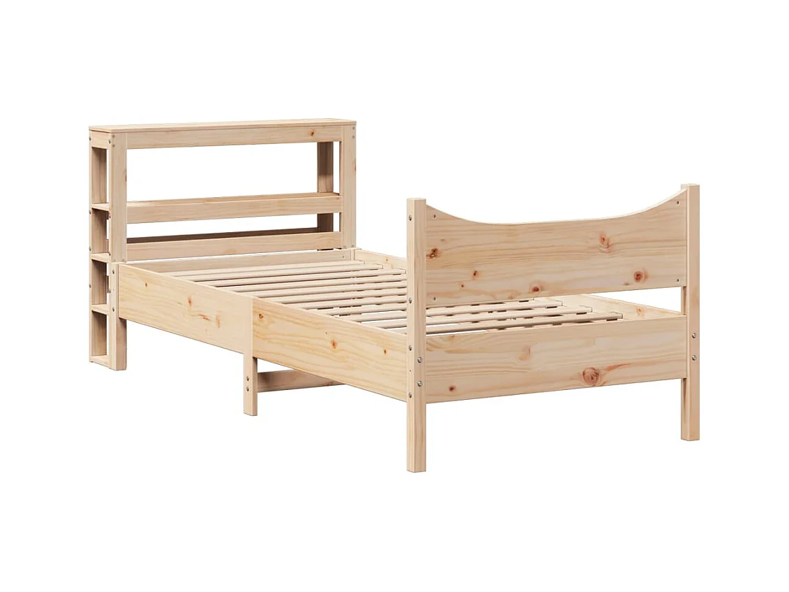 Bedframe met hoofdbord 75x190 cm massief grenenhout