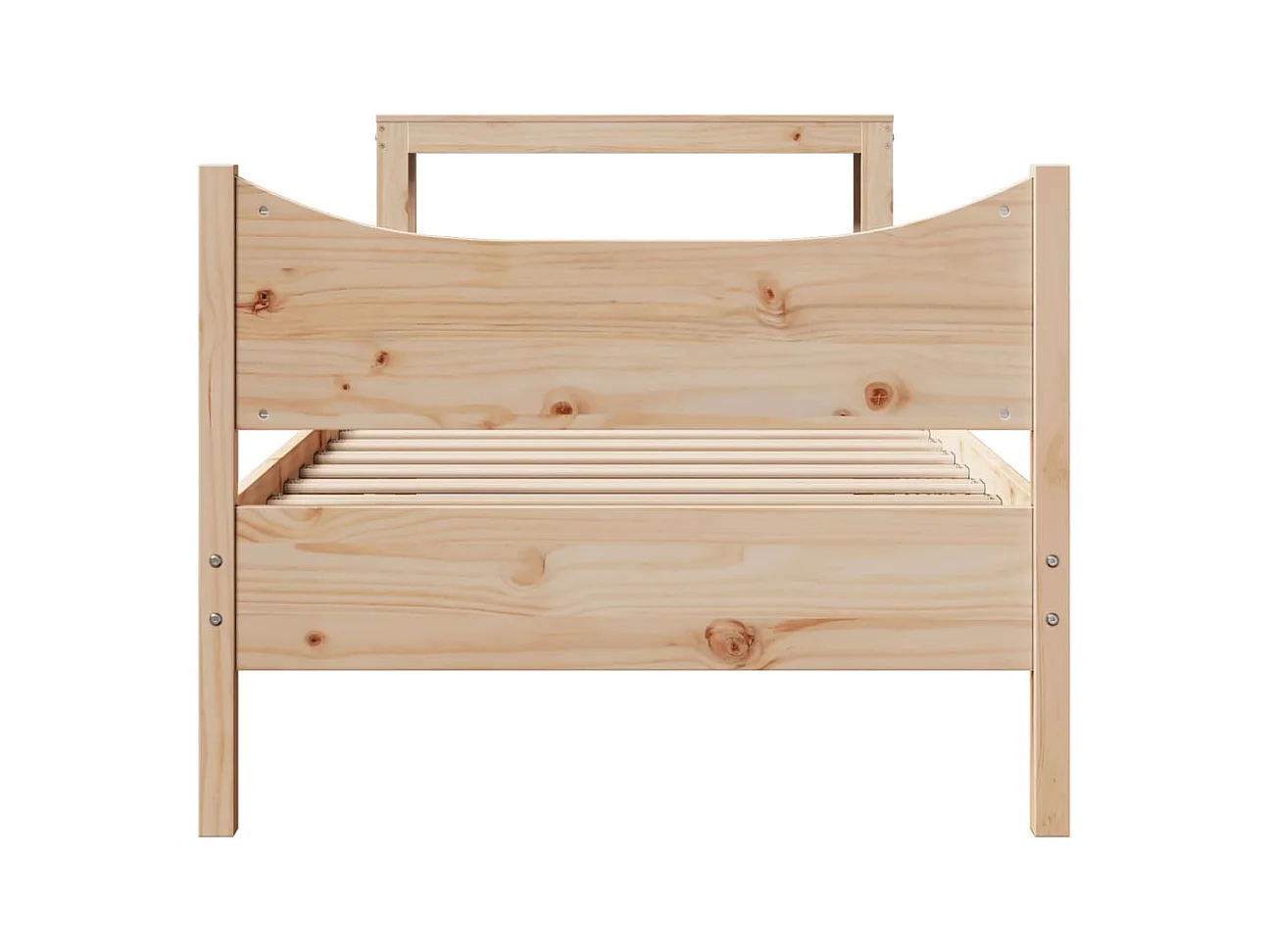 Bedframe met hoofdbord 75x190 cm massief grenenhout