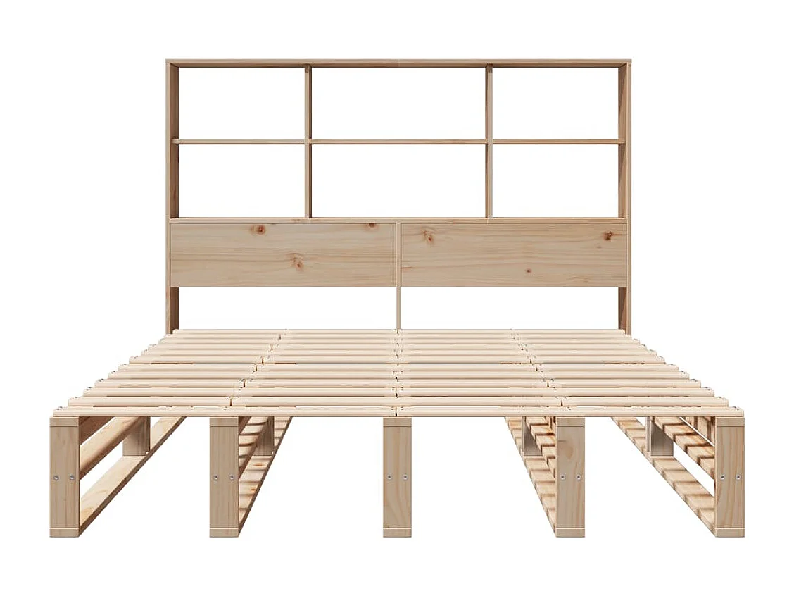 Letto a libreria senza materasso 160x200 cm in legno massello