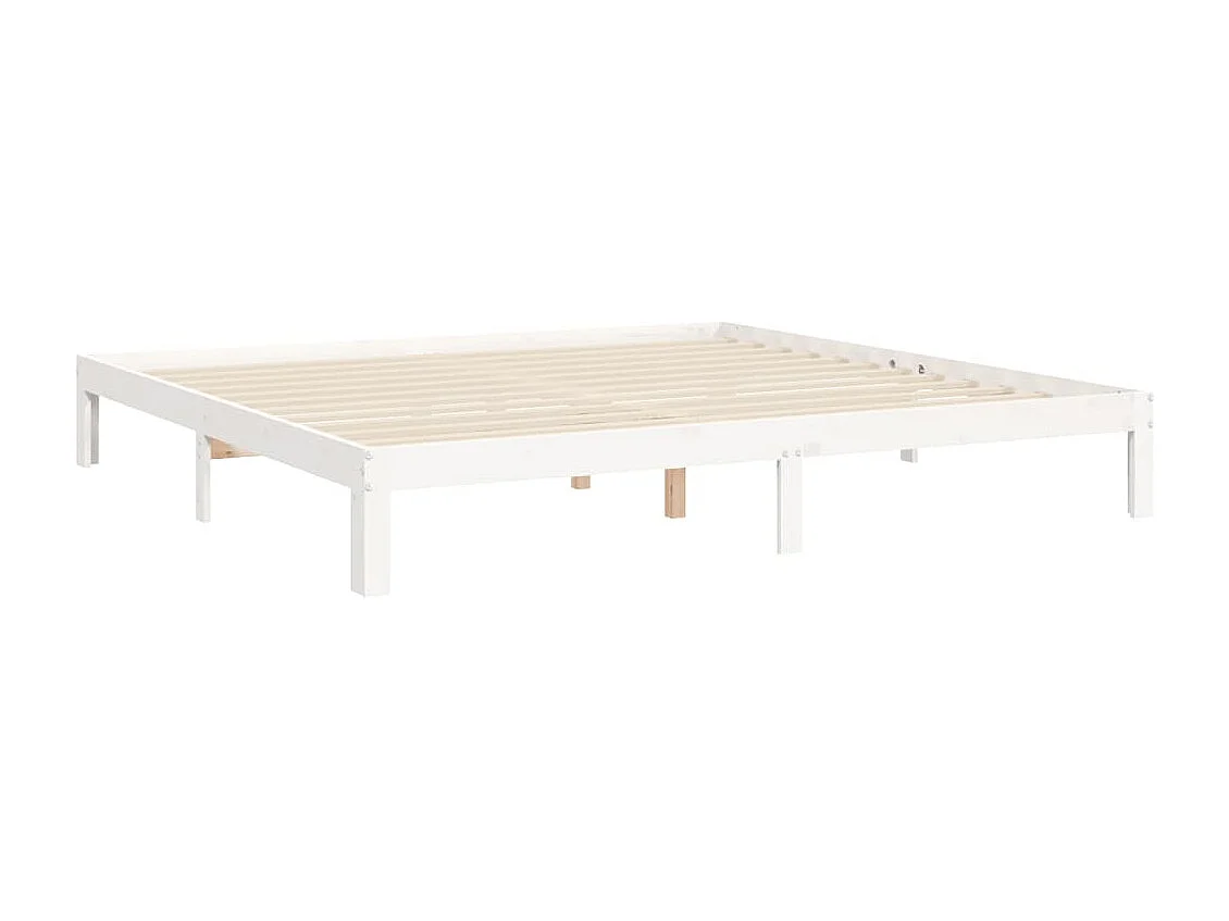Cadre de lit sans matelas blanc 160x200 cm bois de pin massif