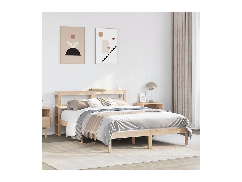 Cadre de lit sans matelas 160x200 cm bois massif de pin