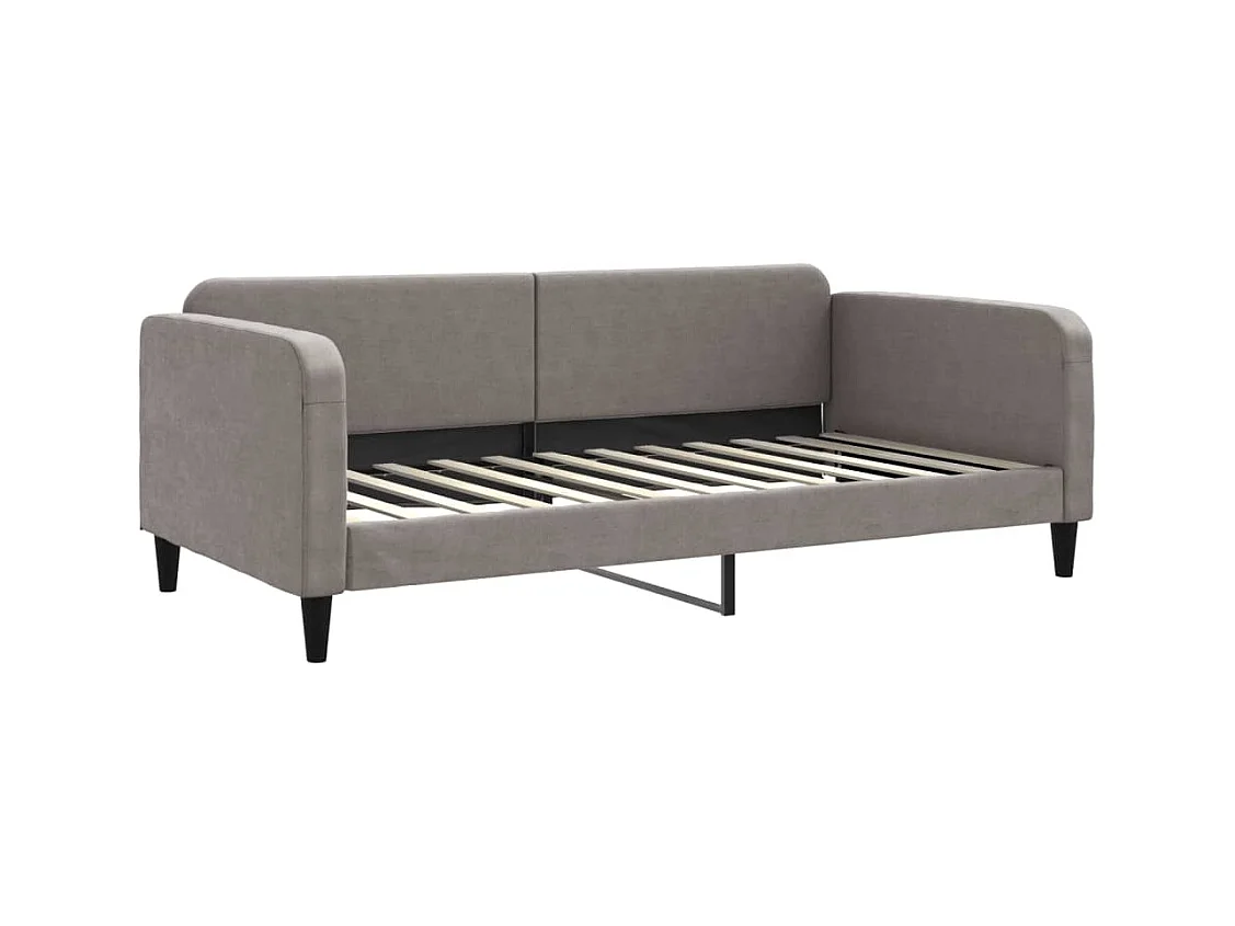 Lit de jour avec matelas taupe 100x200 cm tissu
