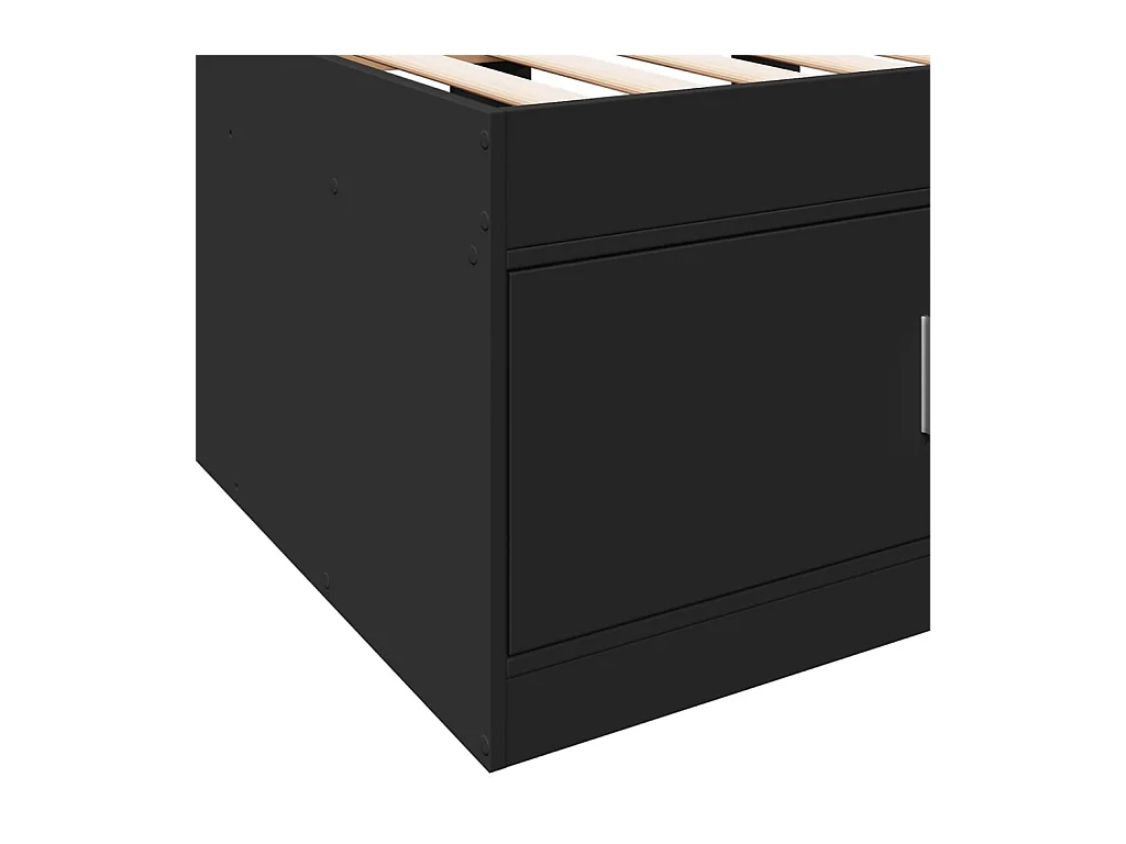 Dagbed met lades zonder matras zwart 90x190 cm