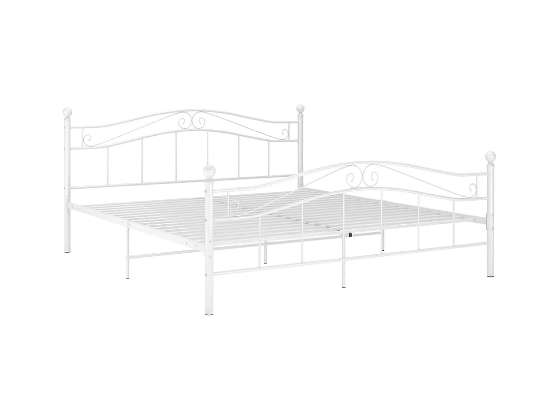 Struttura letto senza materasso in metallo bianco 160x200 cm