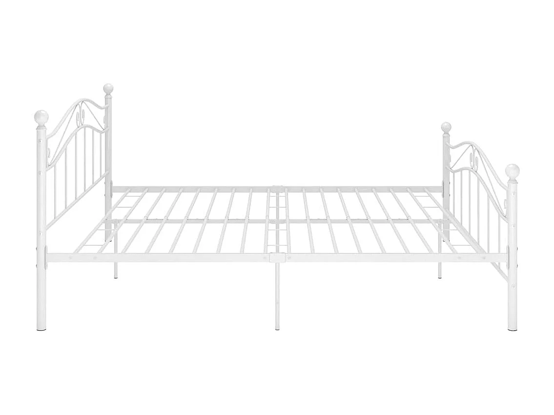 Estructura de cama sin colchón de metal blanco 160x200 cm