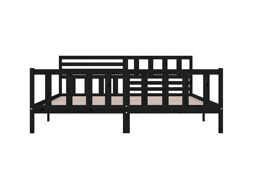 Struttura letto senza materasso in legno massello nero 200x200 cm