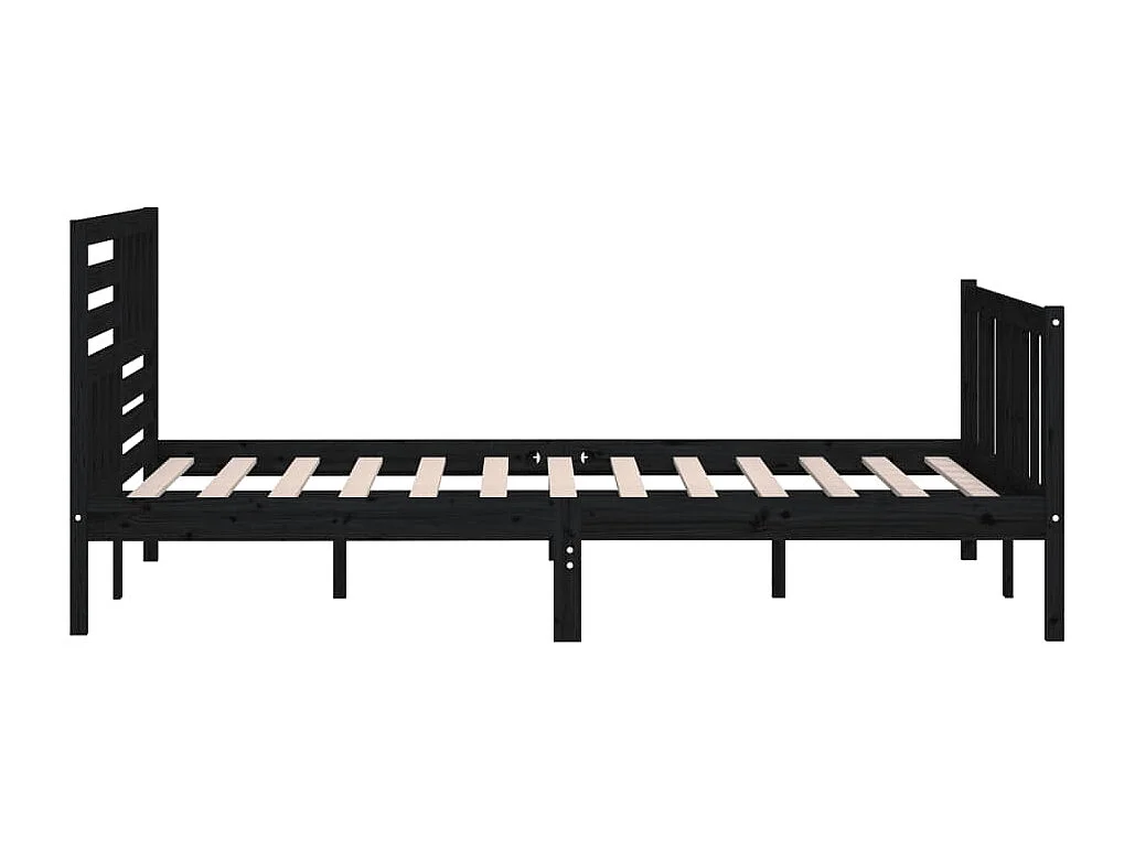 Struttura letto senza materasso in legno massello nero 200x200 cm