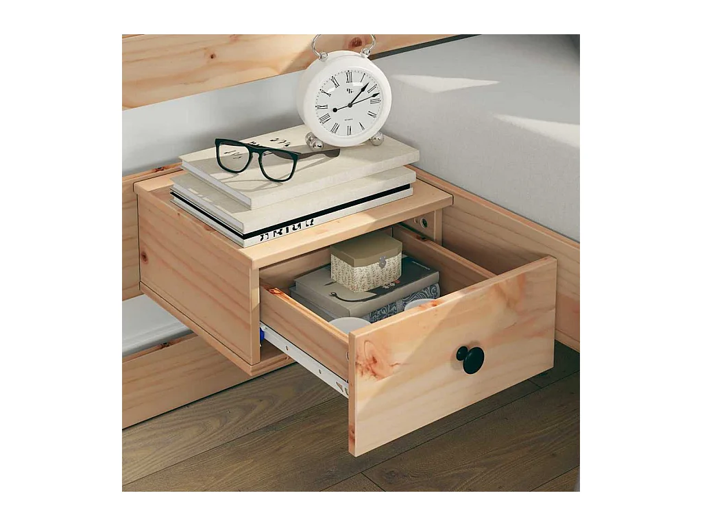 Struttura letto con cassetto Marrone 150 x 200 cm Legno massello di pino