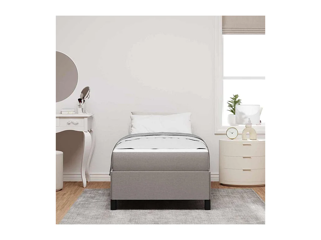 Crème en zwart boxspringbed 90 x 200 cm